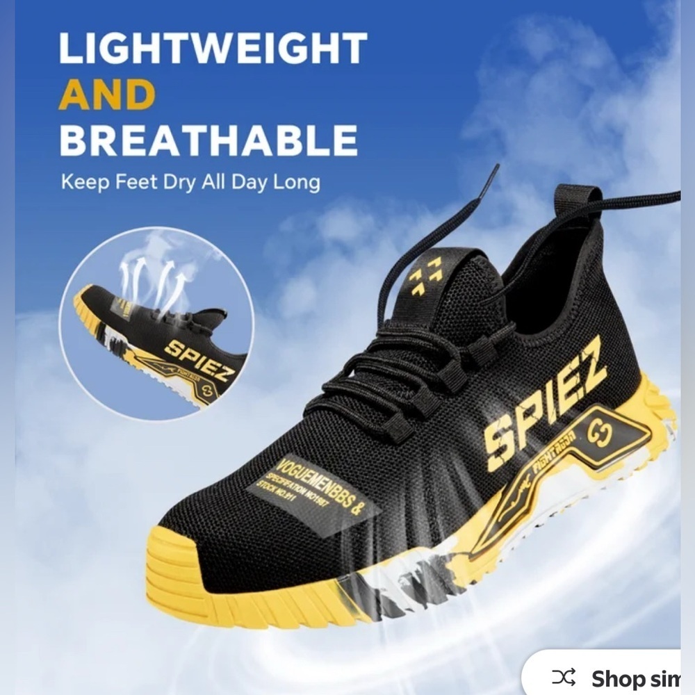 Black and Yellow Athletic Shoes for Men